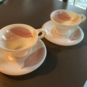 MCM Vintage Russel Wright FLAIR Ming lace 2 cups 2 saucers